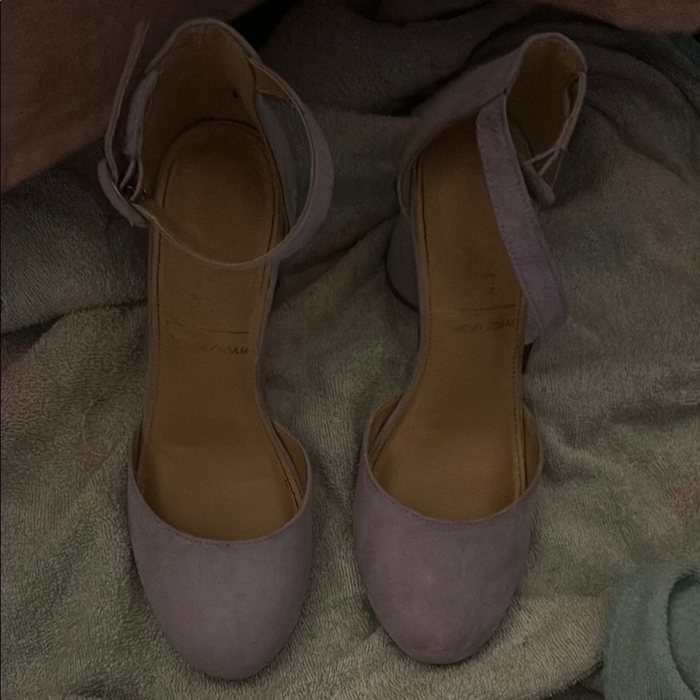 LC Lauren Conrad Soft Purple Ankle Strap Heels
